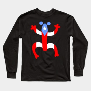 Puerto Rico Taino Coqui Boricua Flag Long Sleeve T-Shirt